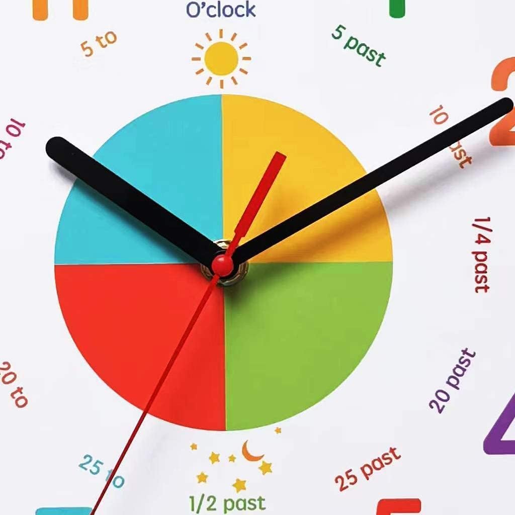 Small White Wall Clock for Learning to Tell Time - Decorative Analog Kids DEMO