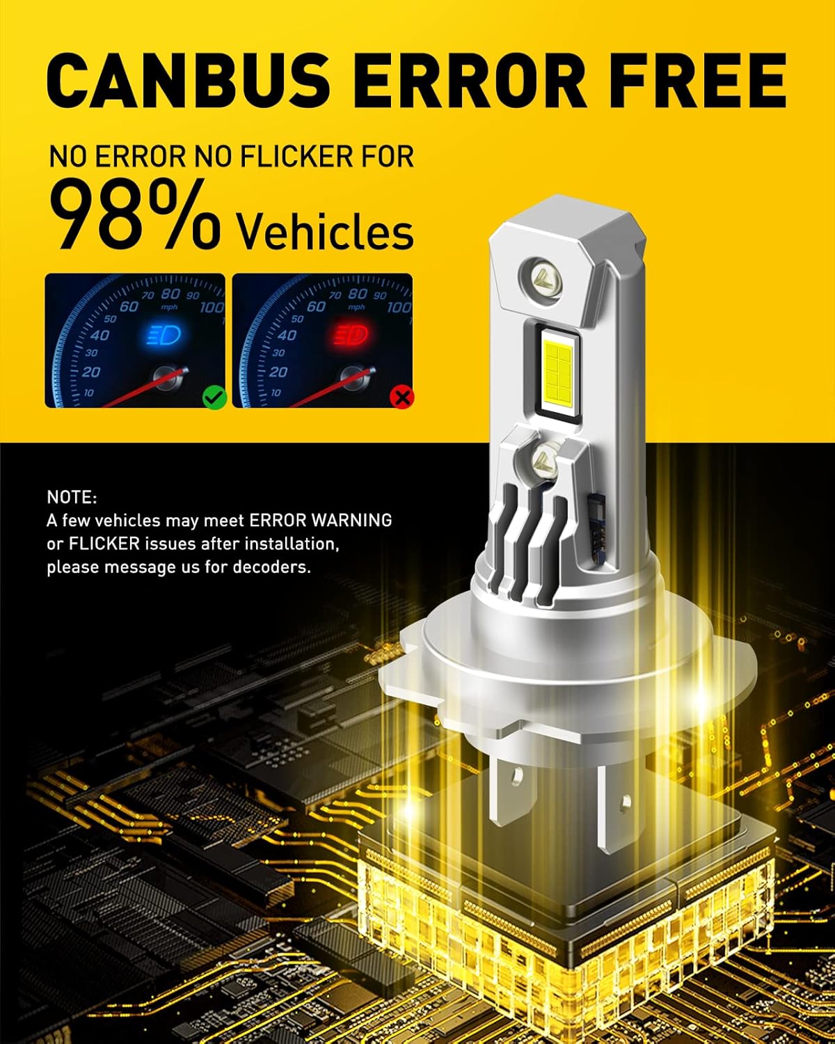 AUXITO H7 LED Headlight Bulbs 350% Brighter 6500K White Exterior Light NEW