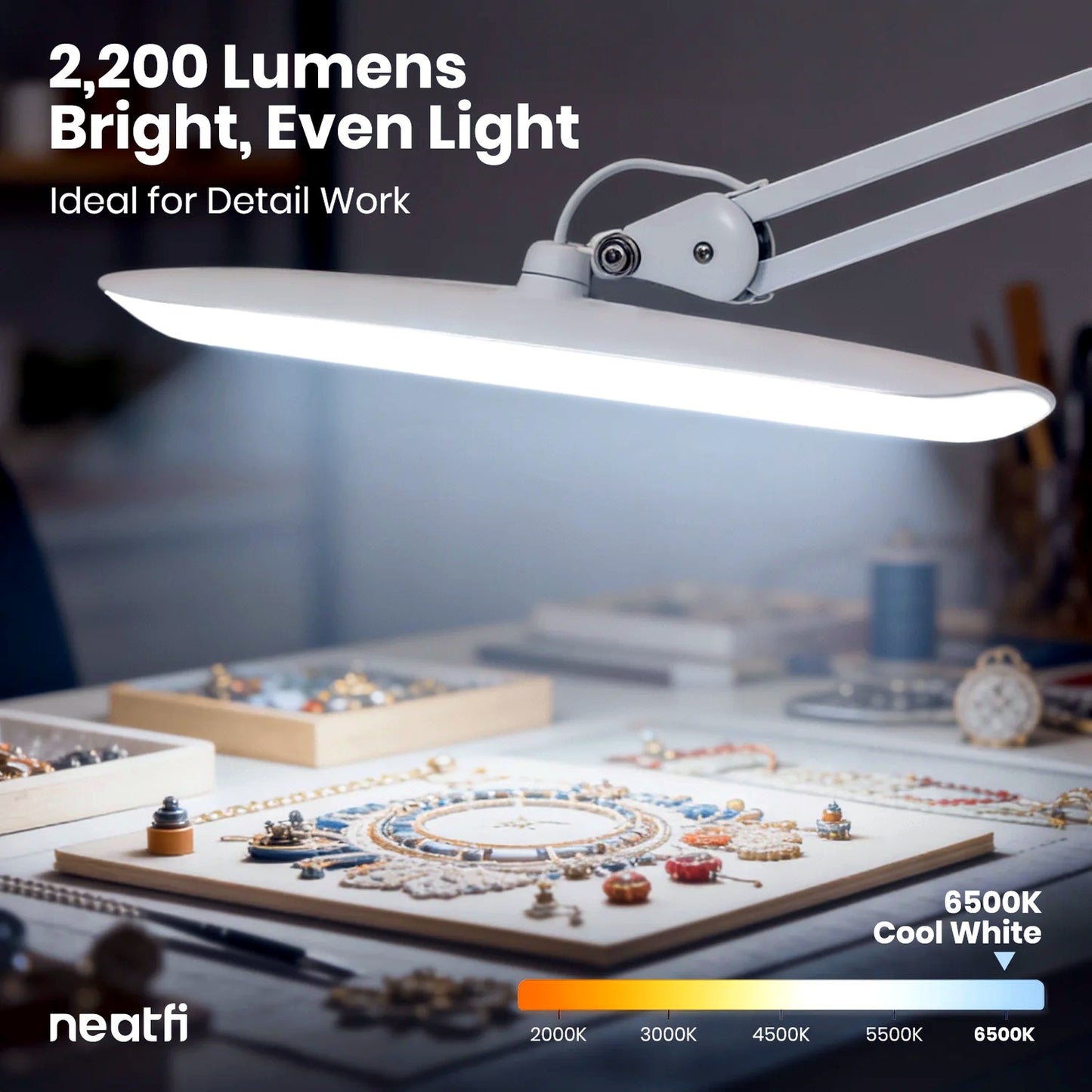 Neatfi 2200 Lumen Ultra-Bright LED Task Lamp for Desk, Bright White DEMO