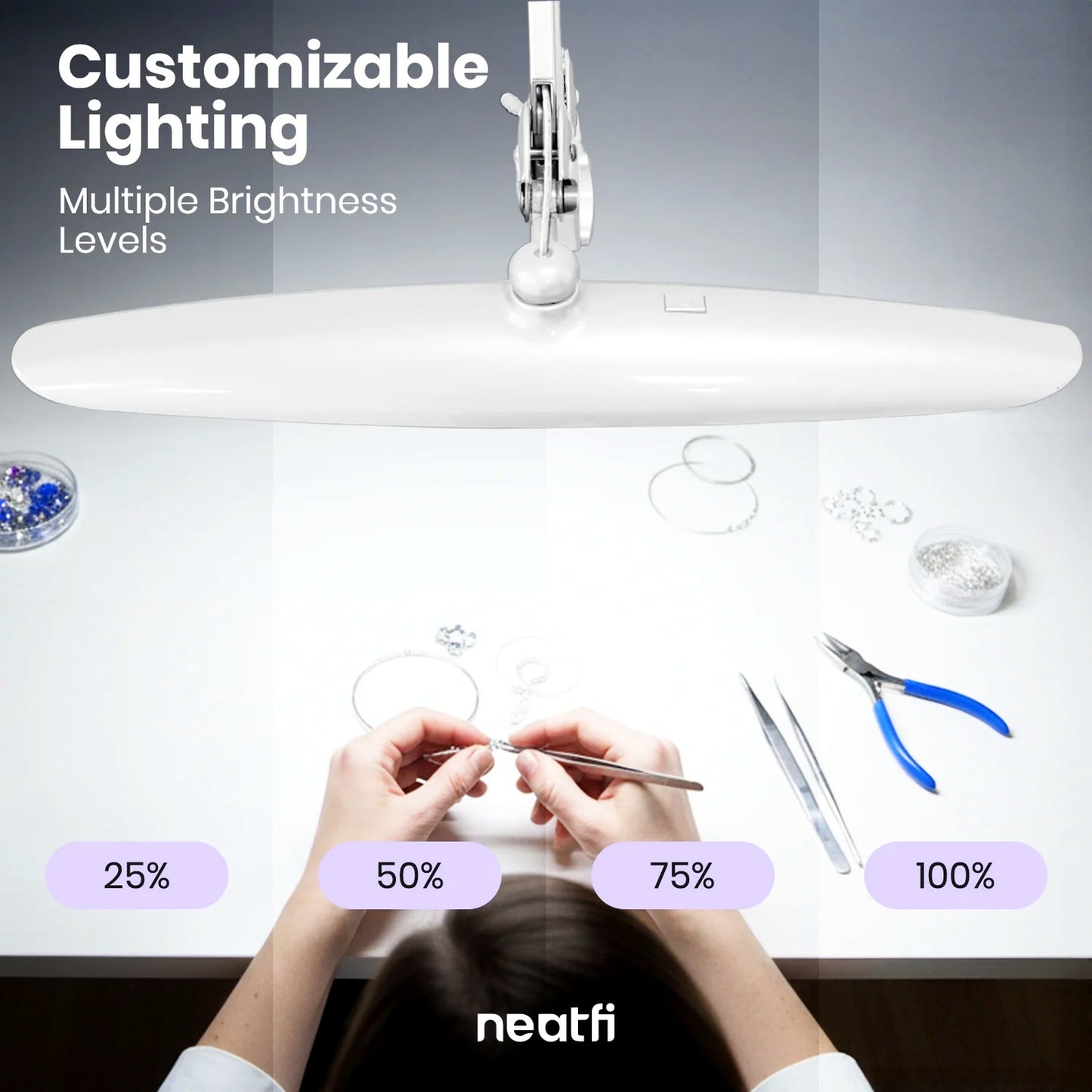 Neatfi 2200 Lumen Ultra-Bright LED Task Lamp for Desk, Bright White DEMO