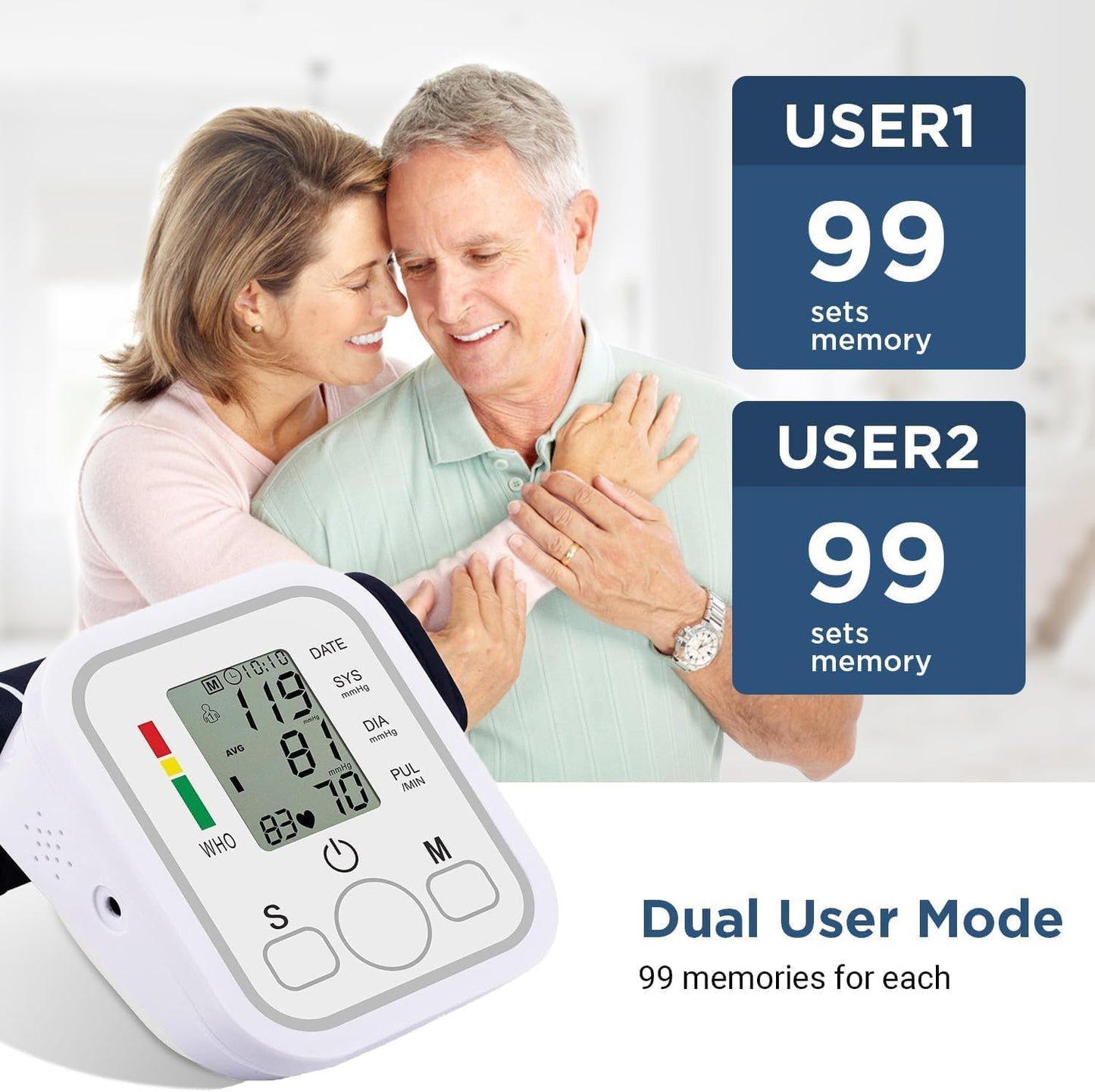 Portable Digital Blood Pressure Monitor for Irregular Heartbeat, White DEMO