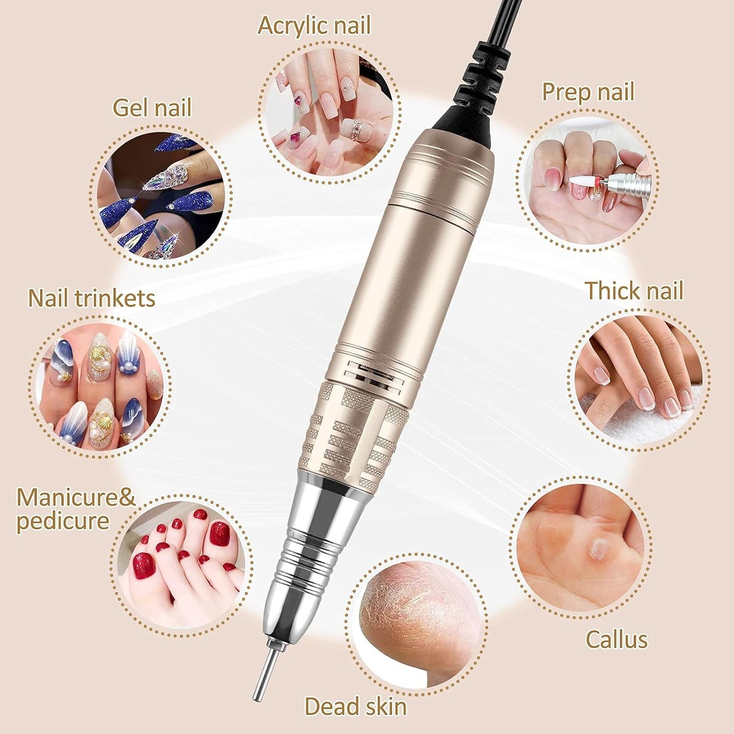 Madenia Professional Electric Nail File Drill Machine for Acrylic Gel Nails NEW