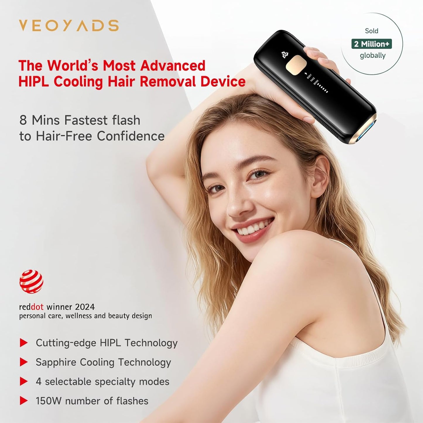 Intense Pulsated Light (IPL) Hair Removal Device with Smart Laser Black DEMO