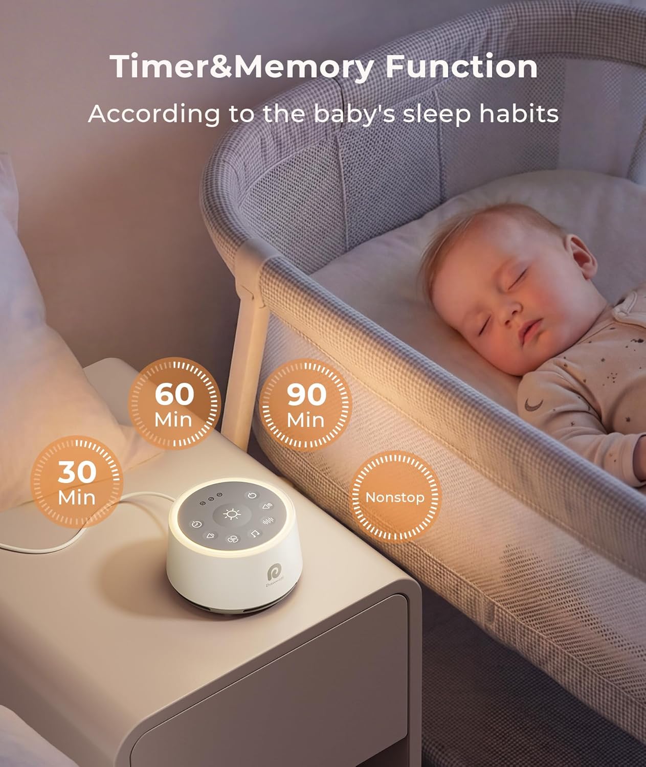 Dreamegg White Noise Machine with 24 Soothing Sounds for Sound Therapy DEMO