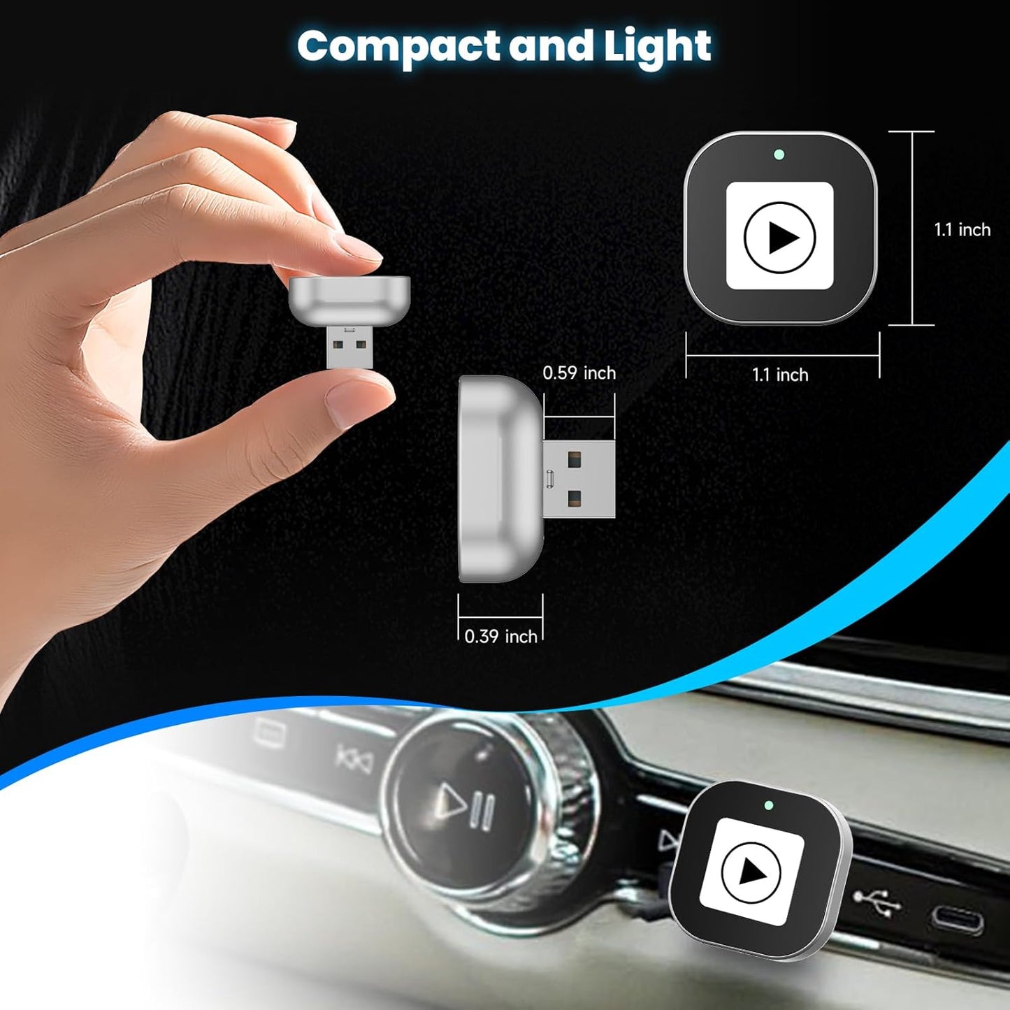 Wireless Silver Input Adapters for Apple CarPlay & Android Auto DEMO