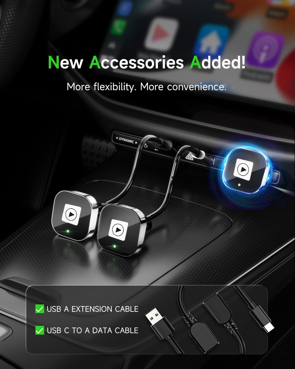 Wireless Silver Input Adapters for Apple CarPlay & Android Auto DEMO
