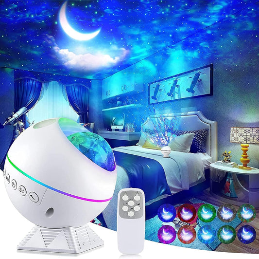Calming White Star Projector Nebula Night Light with Remote for Bedroom NEW