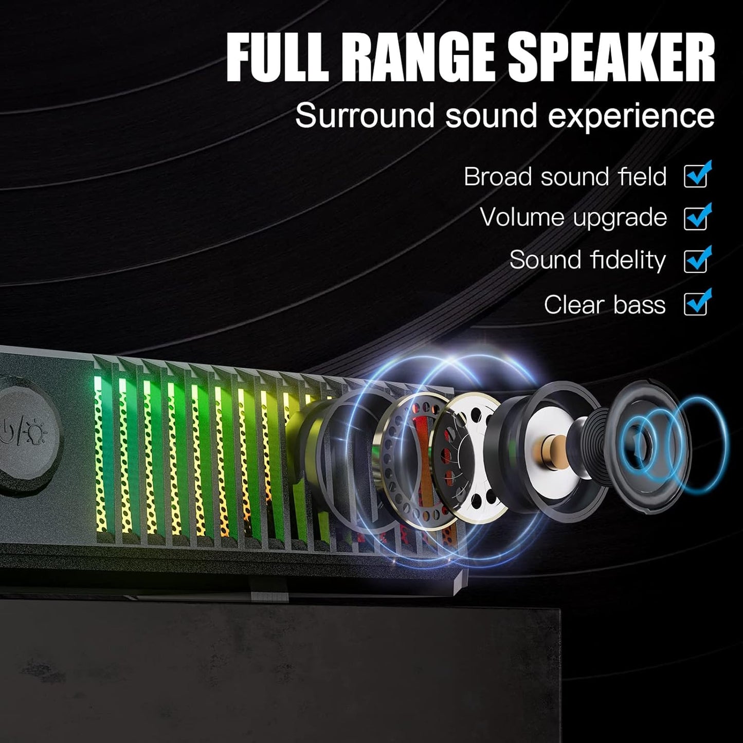 Smalody Black Computer Speakers for Desktop Gaming Monitor with Bluetooth DEMO