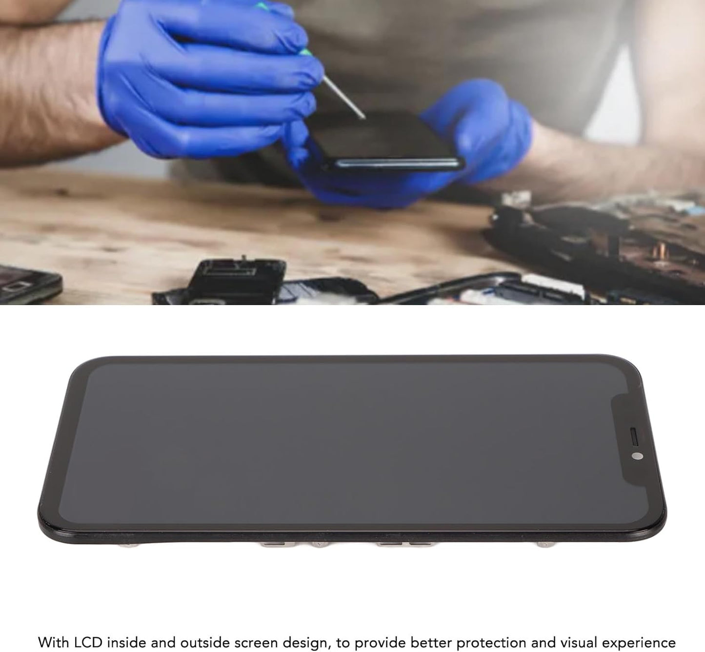 Black LCD Screen Replacement for iPhone X XS XR 11 - Repair Parts Size DEMO