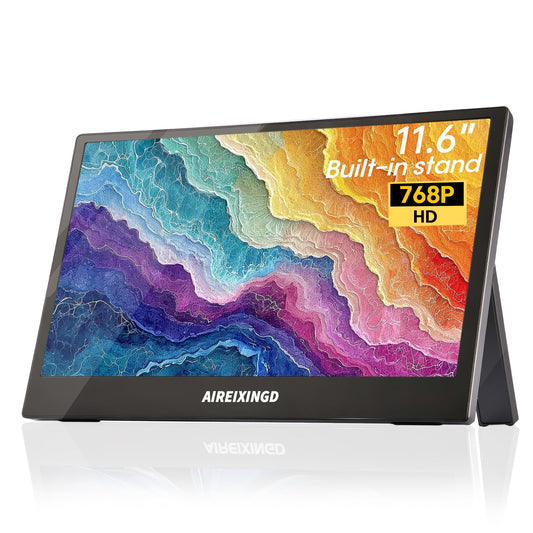 AIREIXINGD 11.6-Inch Monitors Portable HD 1366x768 HDMI Monitor for Home DEMO