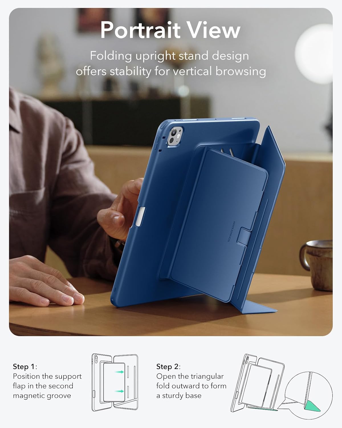 ESR Protective Tablet Case for iPad Pro 13 Inch, Blue, Shockproof Cover DEMO
