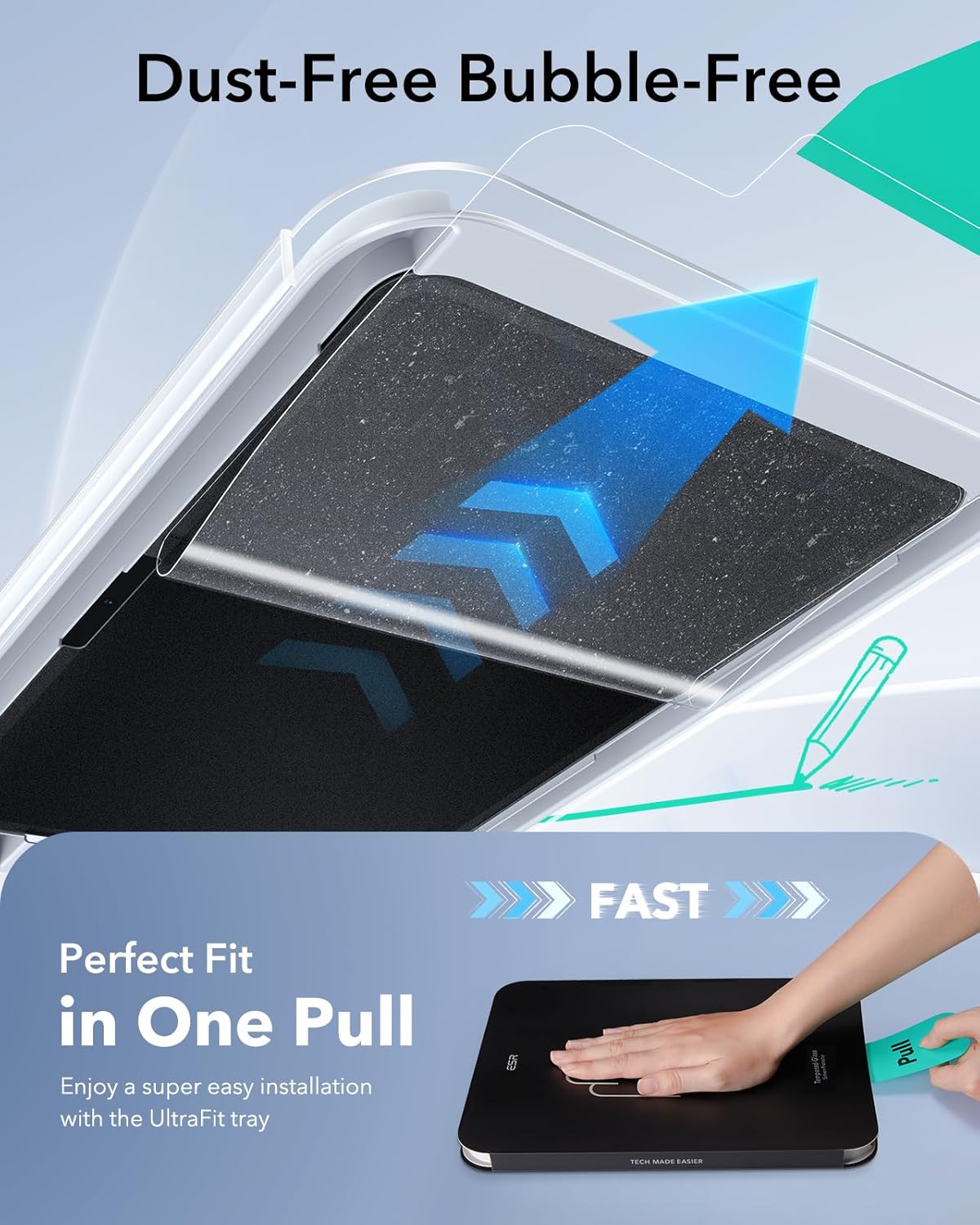 ESR Clear Screen Protectors for New iPad Air 11 Inch Tablet, 1 Pack,