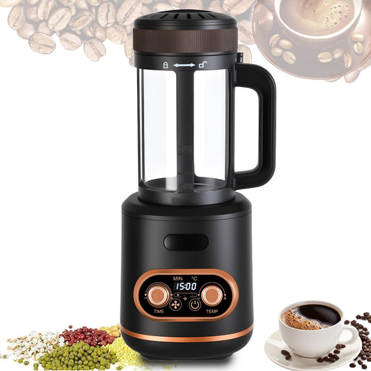 Adjustable Temperature Automatic Coffee Roaster in Black & Brown for Home DEMO