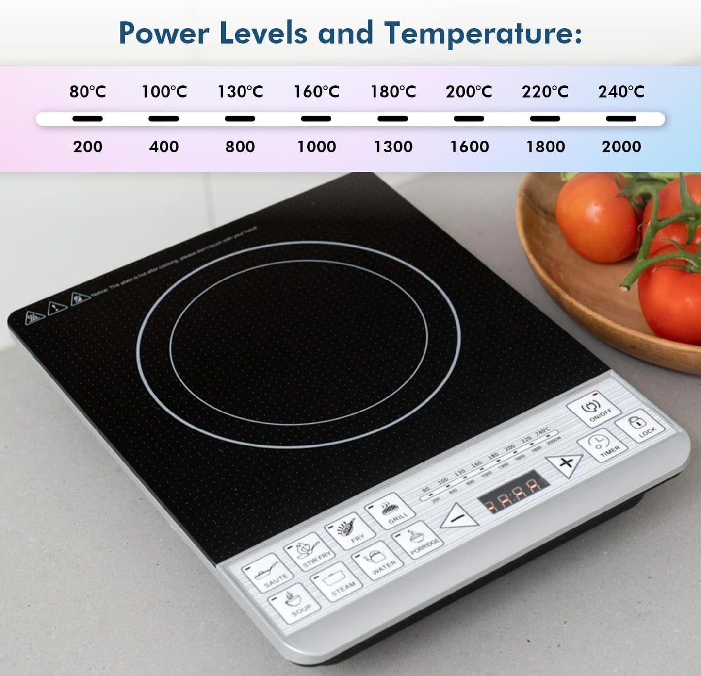 Healthy Choice 2000W Induction Cooktop Stove Powerful Electric Black & DEMO