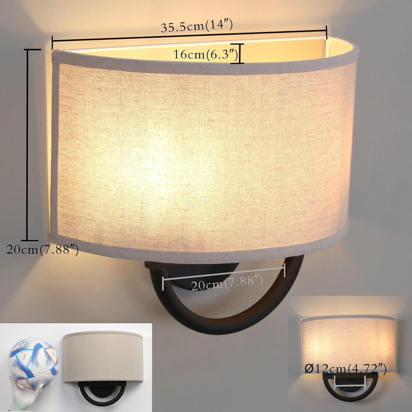 Vintage Industrial Double Sconce 2-Light Wall Lighting Fixture in Linen DEMO
