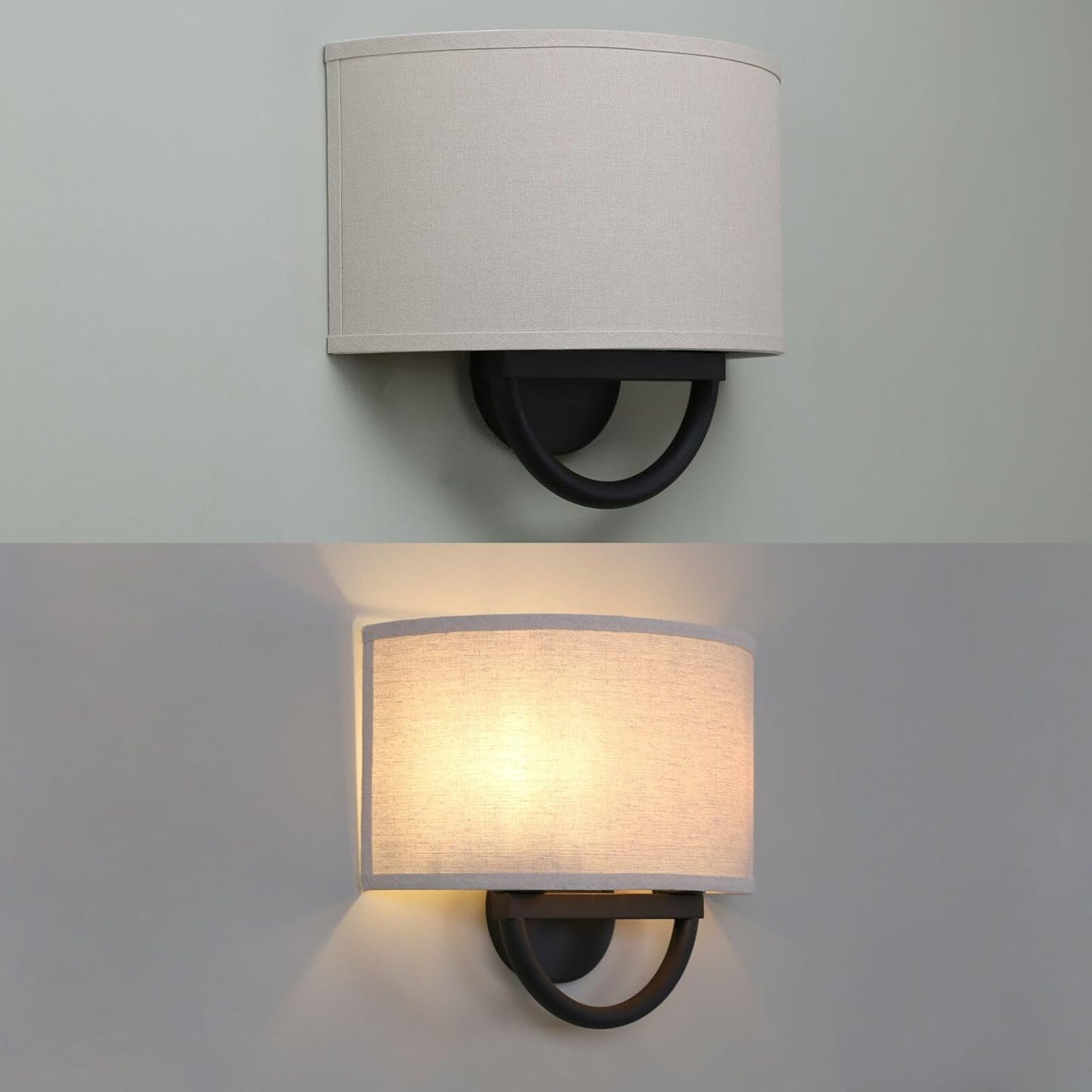 Vintage Industrial Double Sconce 2-Light Wall Lighting Fixture in Linen DEMO