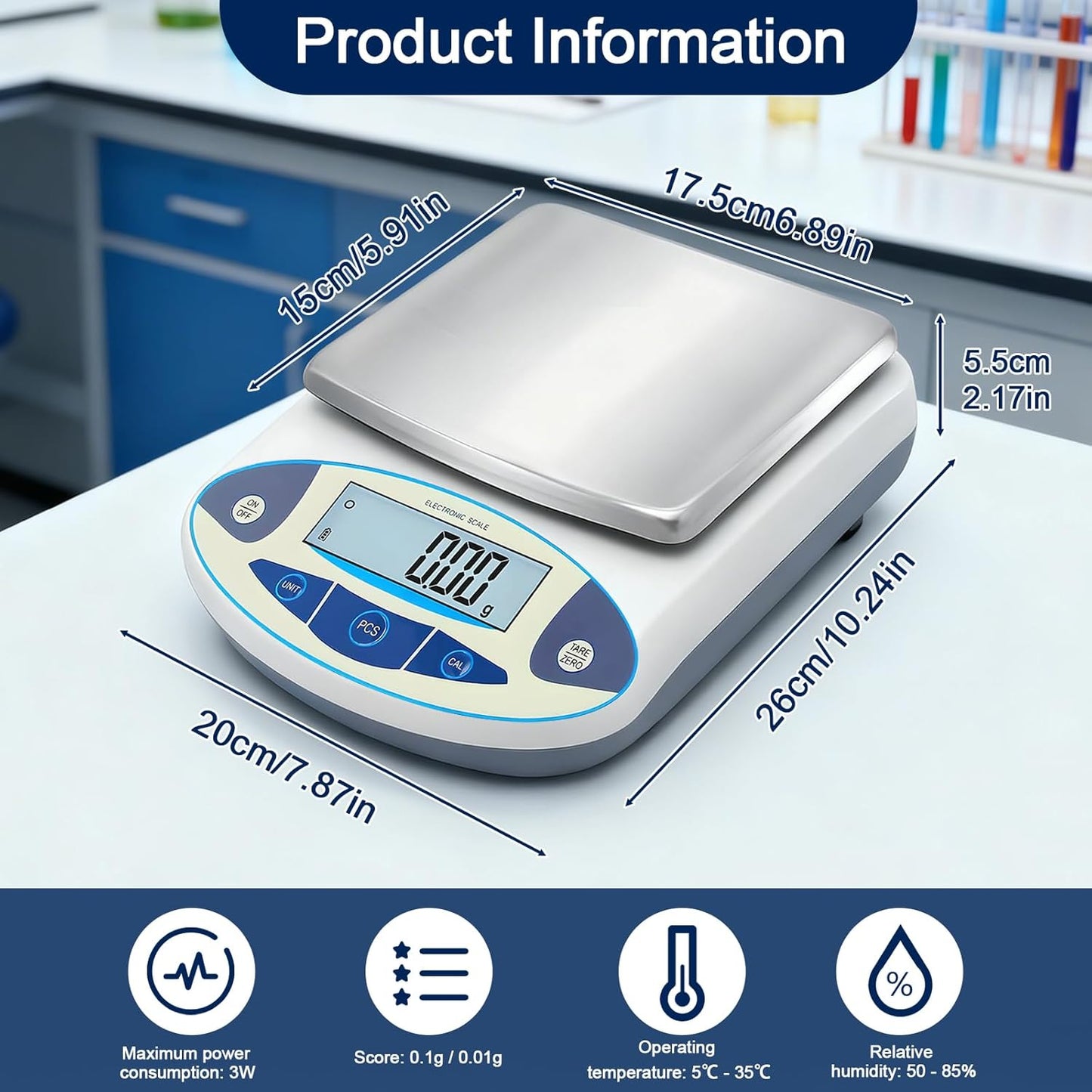 Precision Digital Science Instruments Electronic Lab Scale Balance, 0.01g DEMO
