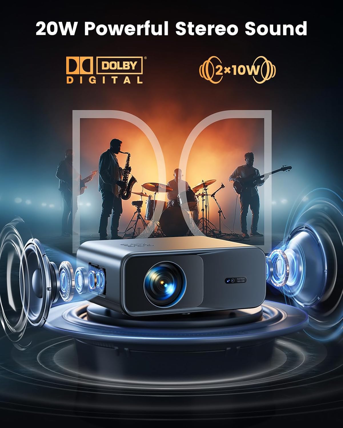 WiMiUS 4K Projectors Projector with Google TV, Netflix, Disney+ and Dolby Audio
