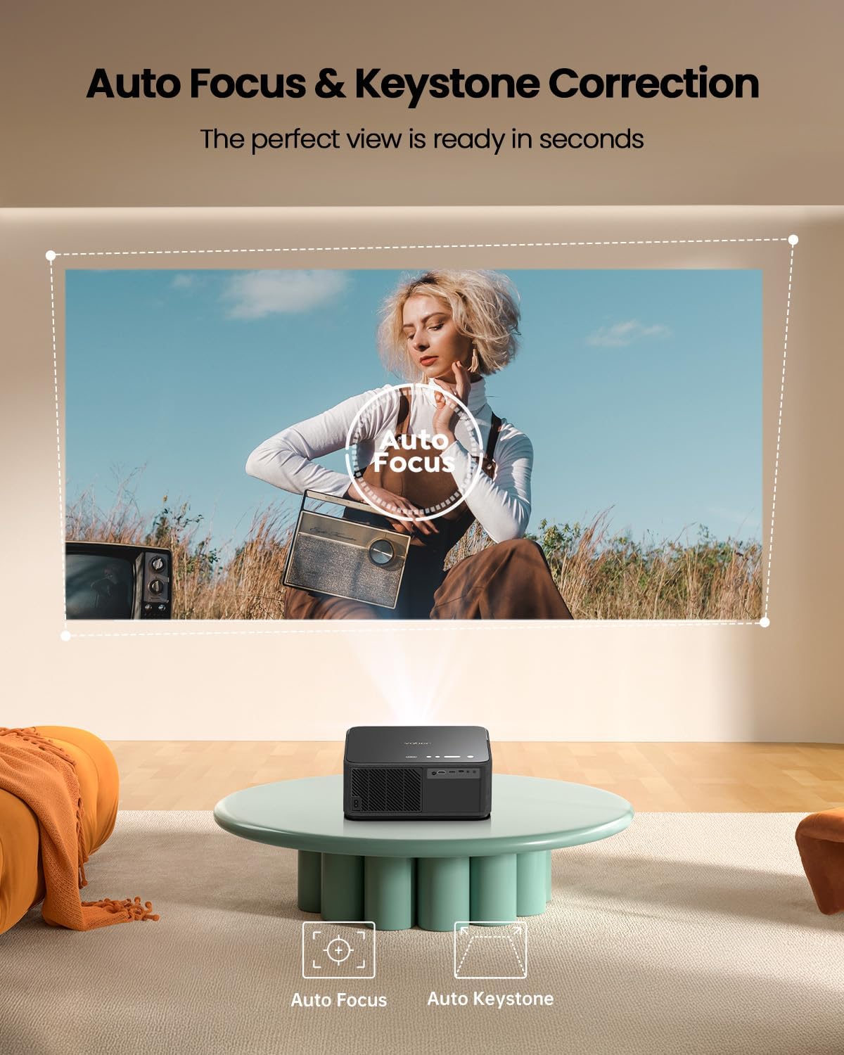 YABER 4K Projectors Projector with Google TV, Voice Control, Dolby Audio, Black