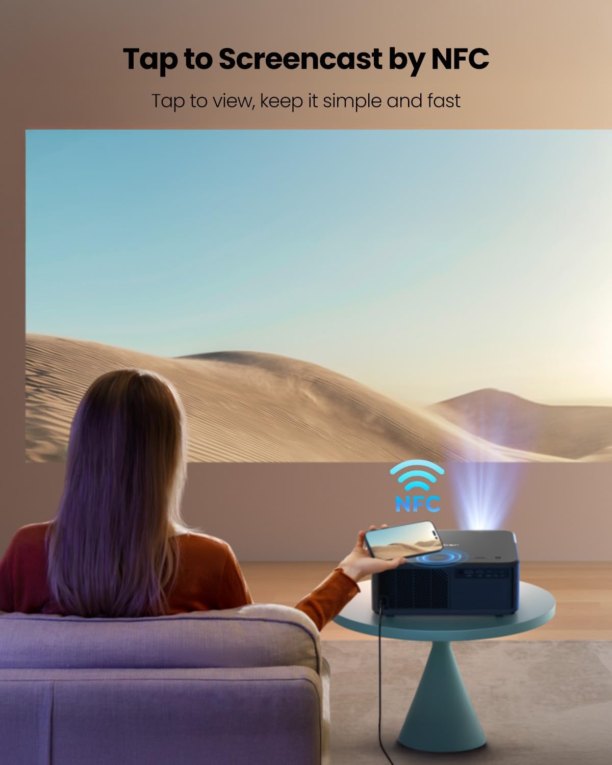 YABER 4K Projectors Projector with Google TV, Voice Control, Dolby Audio, Black