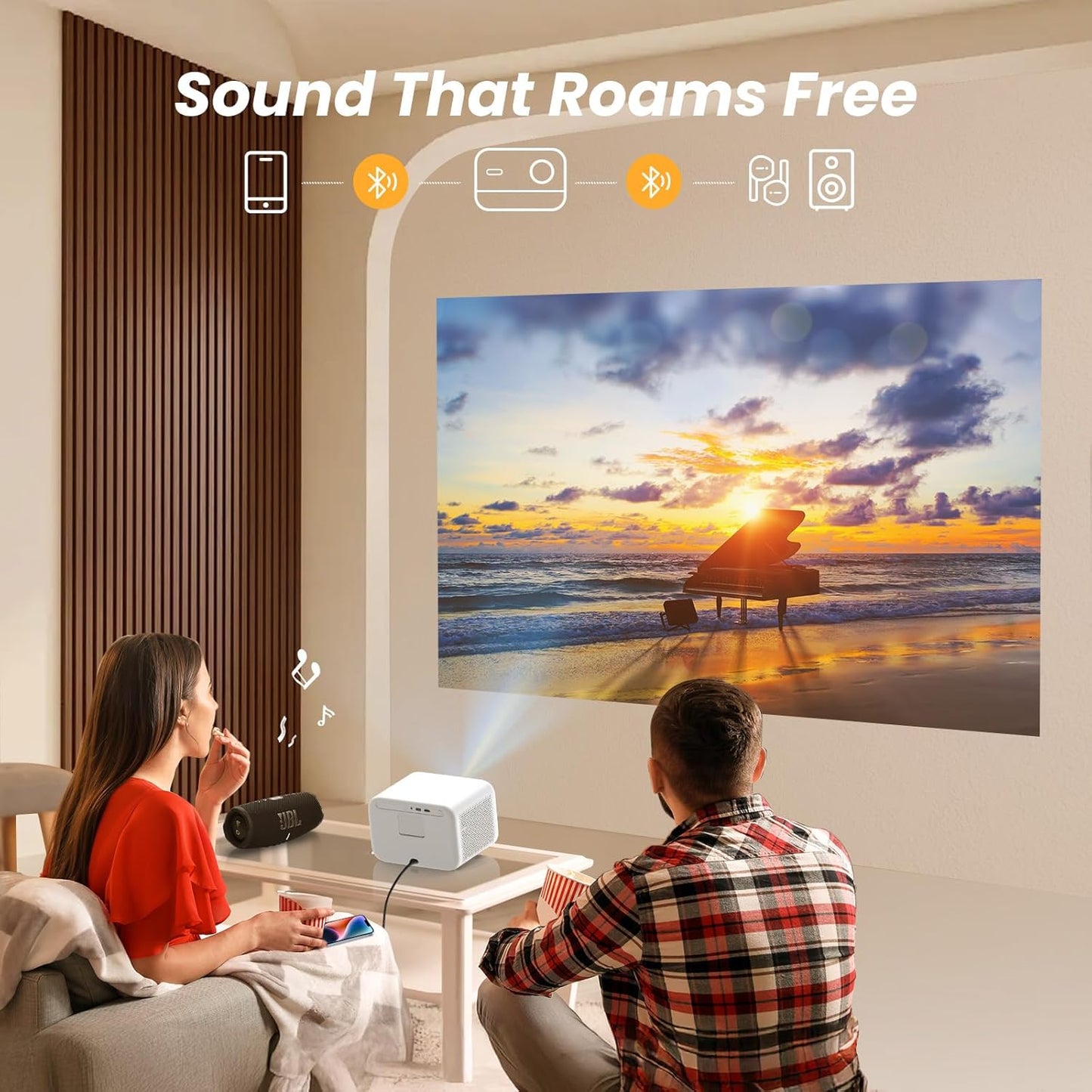 Yaber Portable Projectors Wireless WiFi Autofocus Projector for Home Theater,