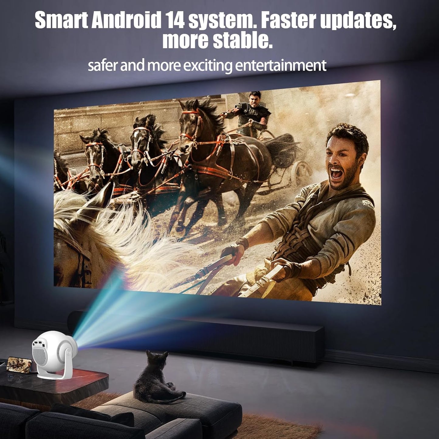 4K 8K Projectors HD Android 14 5G WiFi Mini Projector for Home Theater