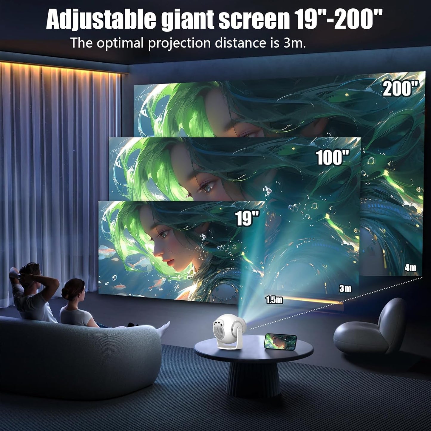 4K 8K Projectors HD Android 14 5G WiFi Mini Projector for Home Theater