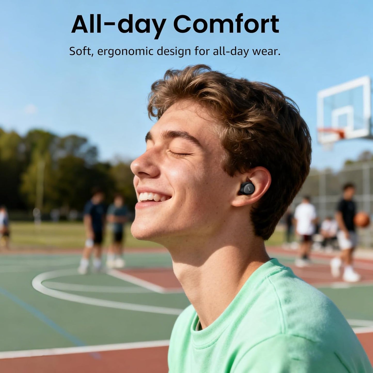 TOZO Wireless Bluetooth 5.3 In-Ear Headphones, IPX5 Waterproof, Black NEW