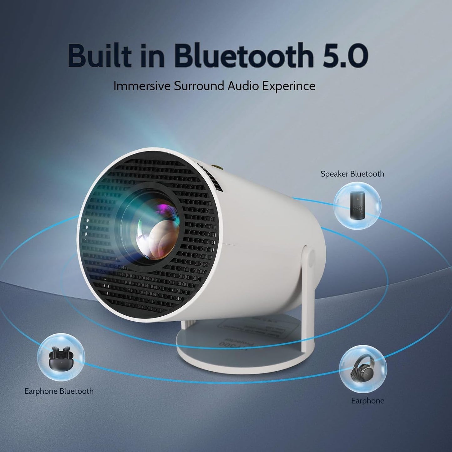 1080P FHD Projectors Mini Portable Projector with Auto Focus, WiFi and Wireless