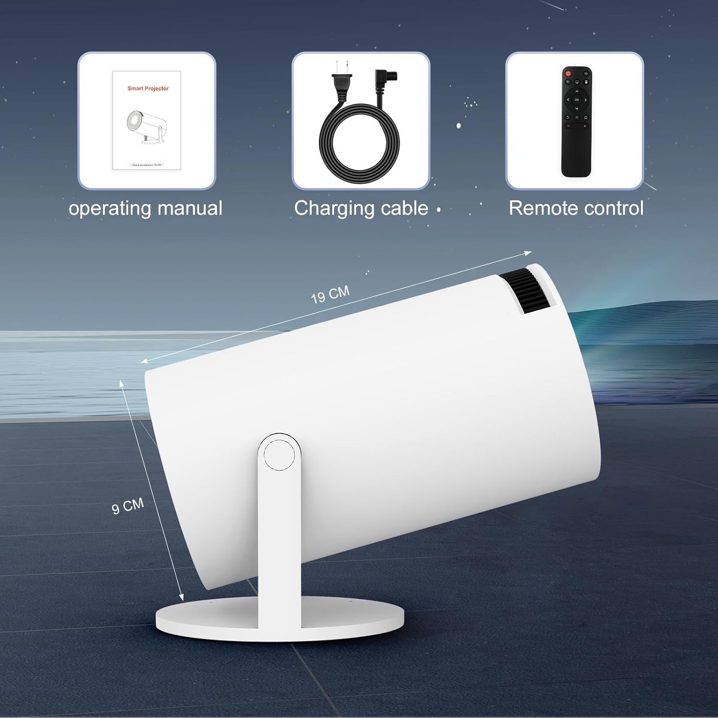 1080P FHD Projectors Mini Portable Projector with Auto Focus, WiFi and Wireless