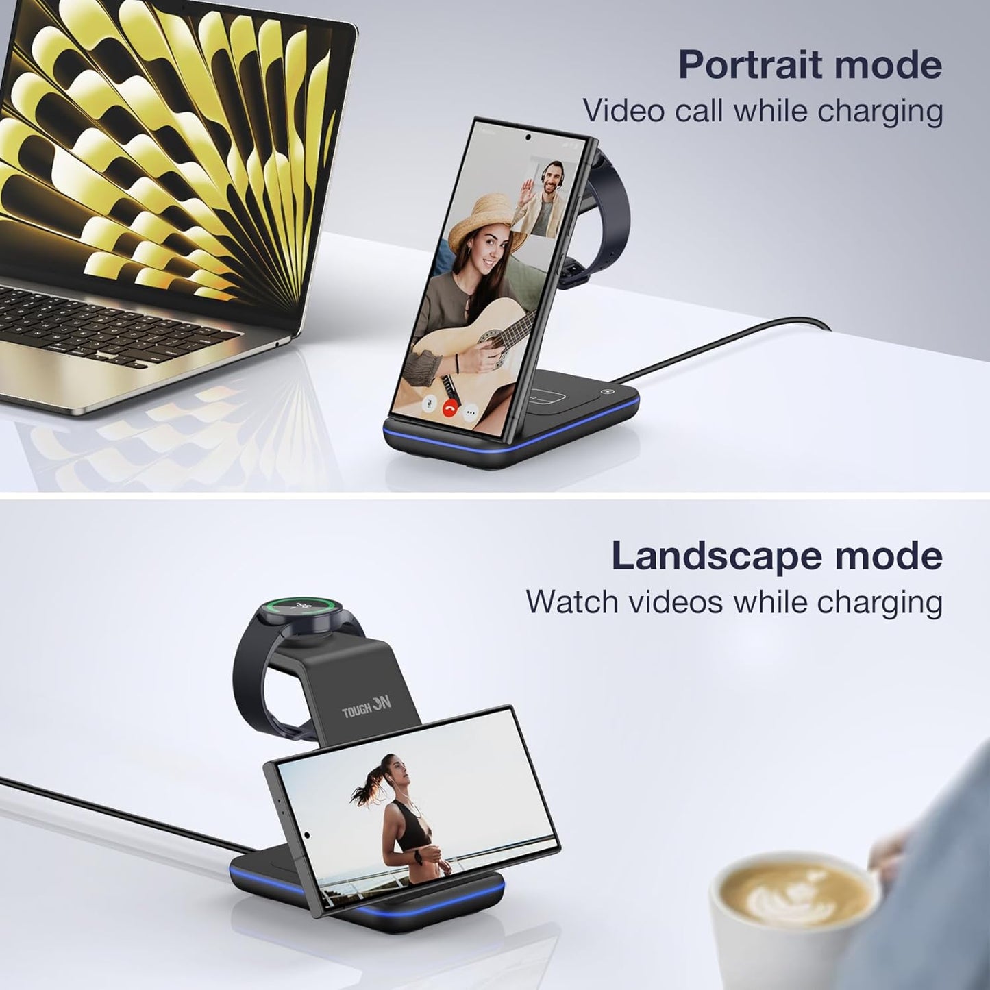 3-in-1 Wireless Charging Station for Samsung Galaxy Phones & Devices - DEMO