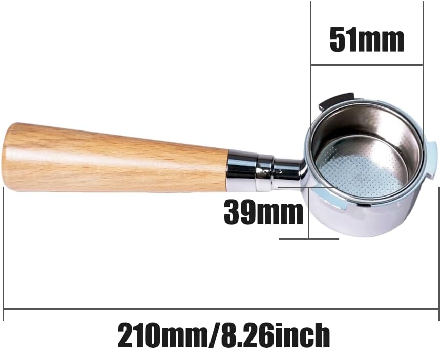 Stainless Steel Bottomless Portafilter for Espresso Machines Size 51mm NEW