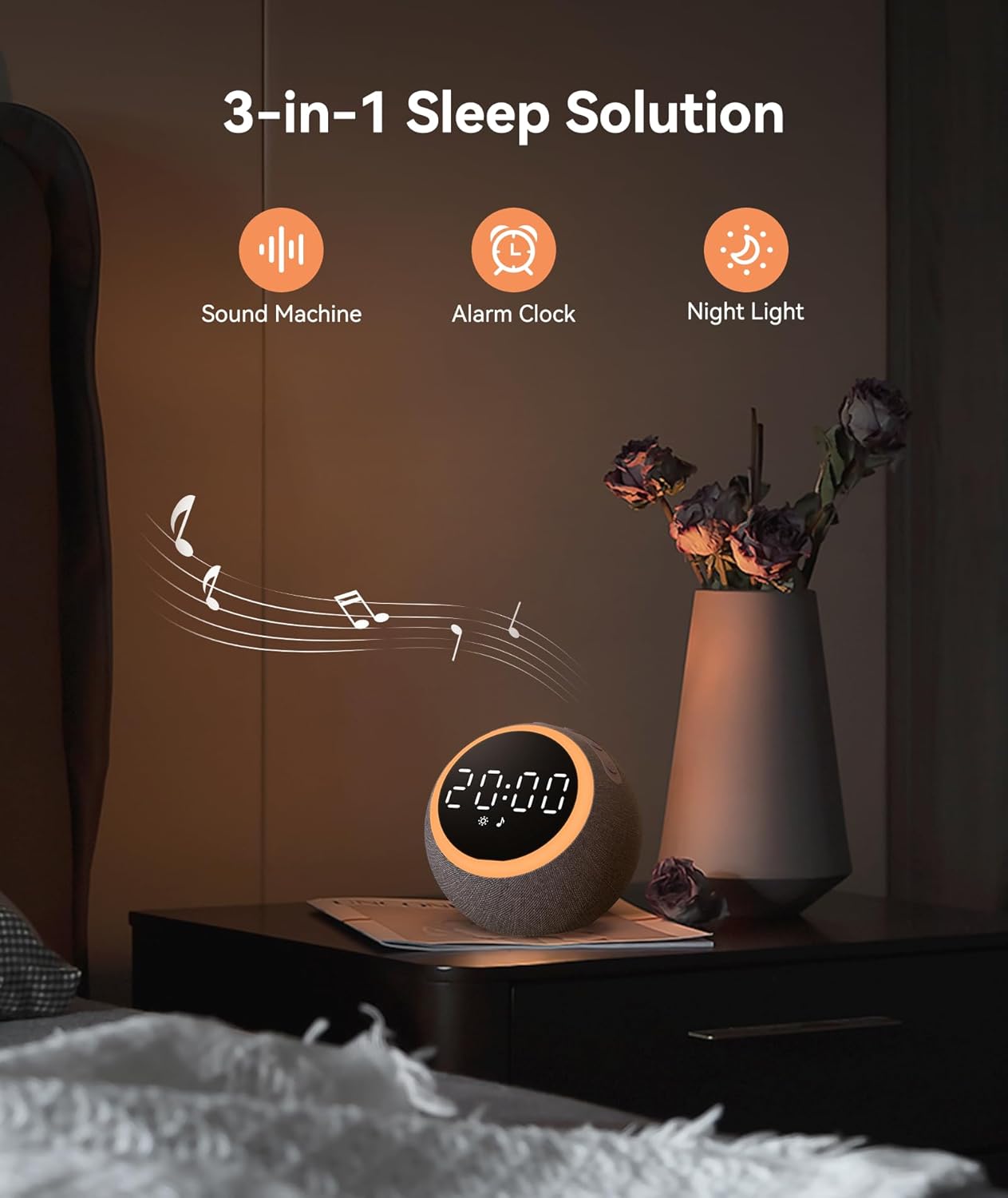 Dreamegg Grey Noise Sound Machine with 25 Soothing Ambient Sounds for Sleep DEMO