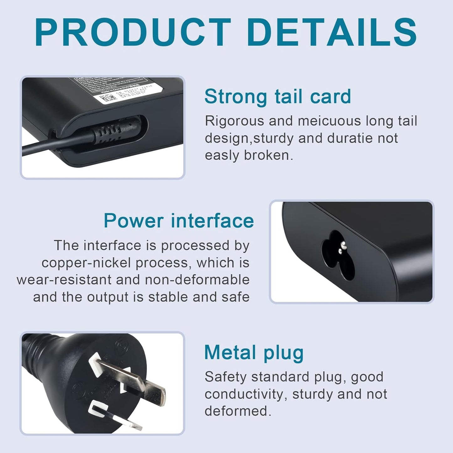 65W USB-C Laptop Charger for Dell XPS 13 15 Latitude 5420 5290 7 Black DEMO