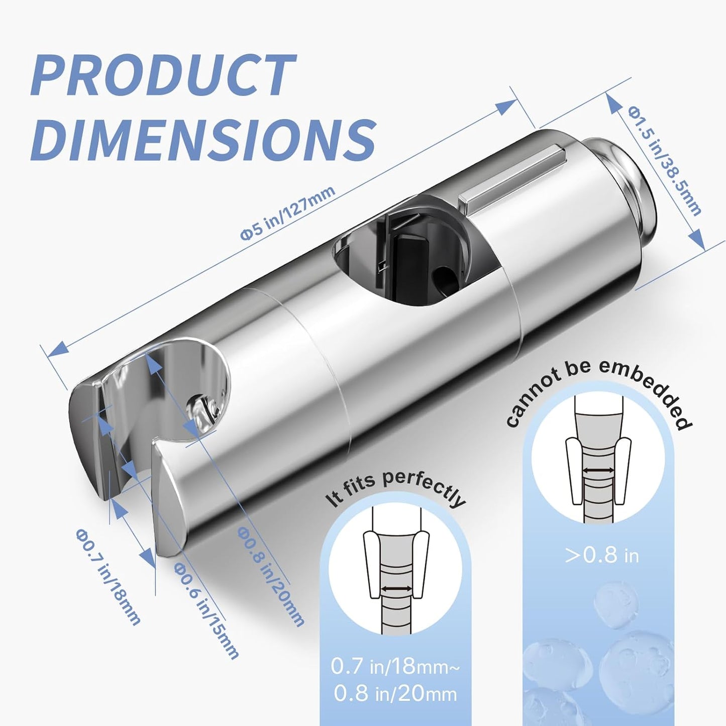 OFFO Chrome Adjustable Shower Head Holder for Sliding Bar Bathroom Accessory NEW