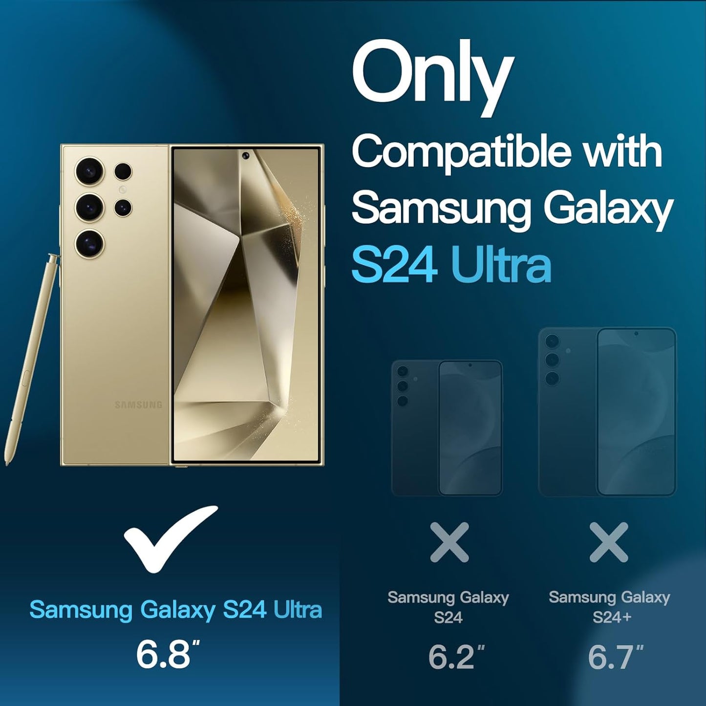 JETech Flexible TPU Screen Protector for Samsung Galaxy S24 Ultra, NEW