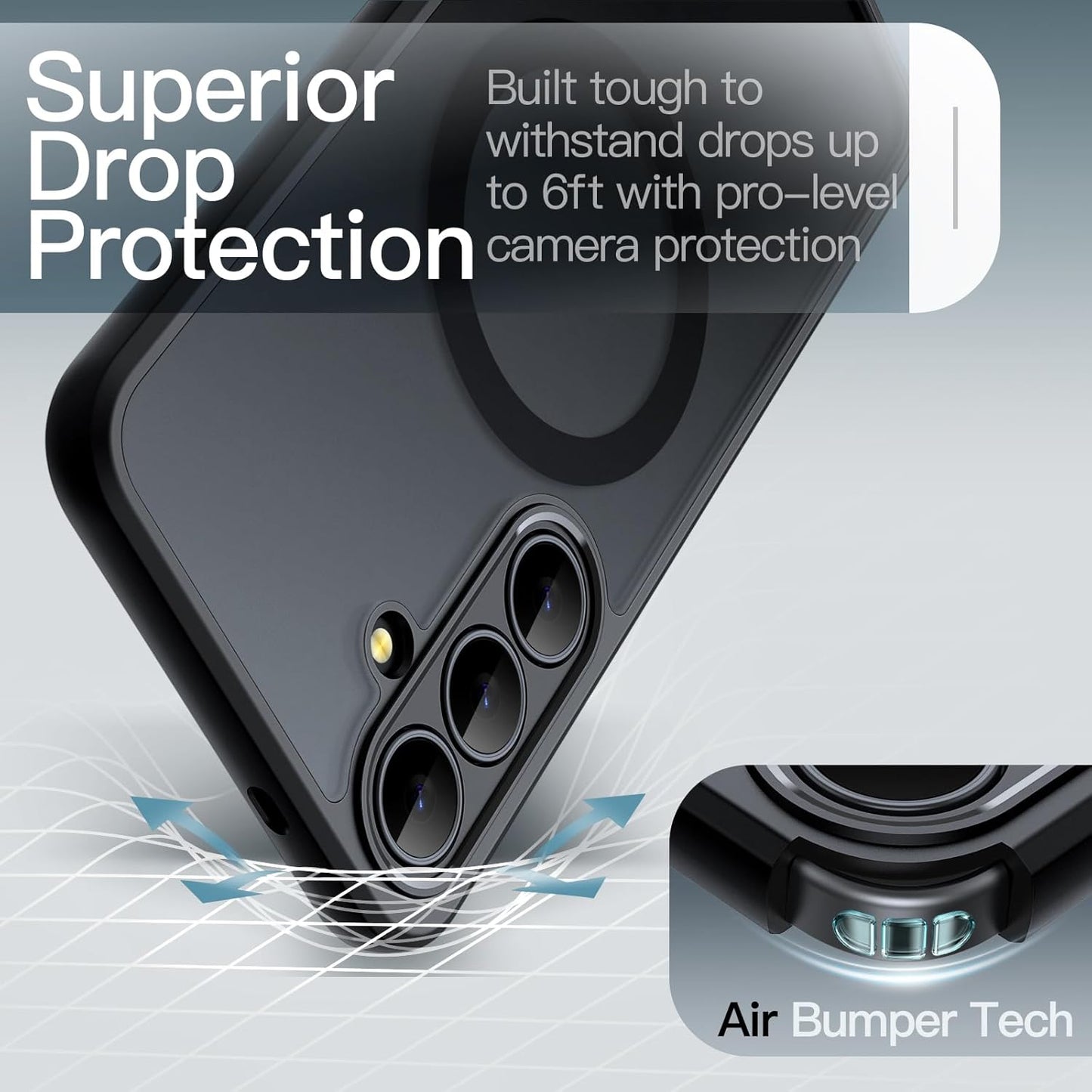 JETech Magnetic Protective Phone Case for Samsung Galaxy S25 FE - Black DEMO
