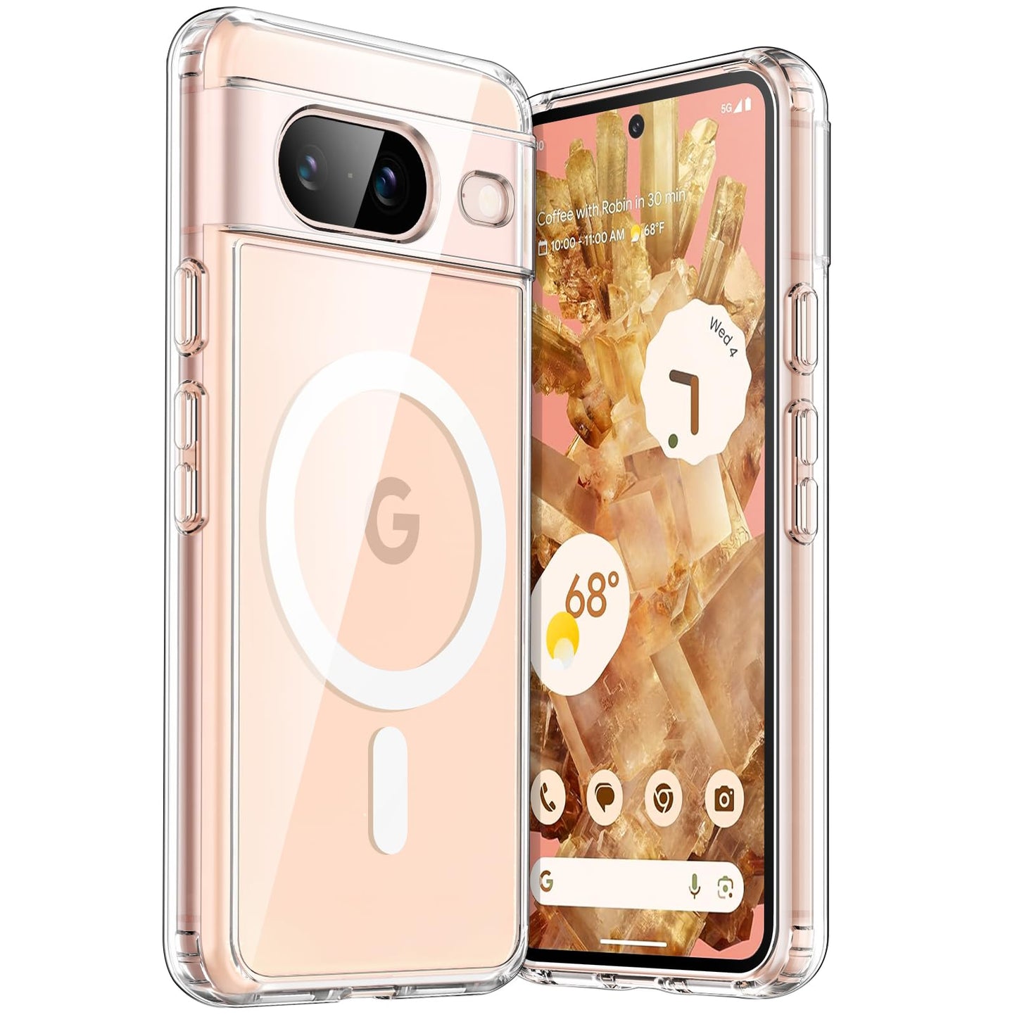 JETech Clear Phone Case for Google Pixel 8 6.2-Inch Smartphone, DEMO