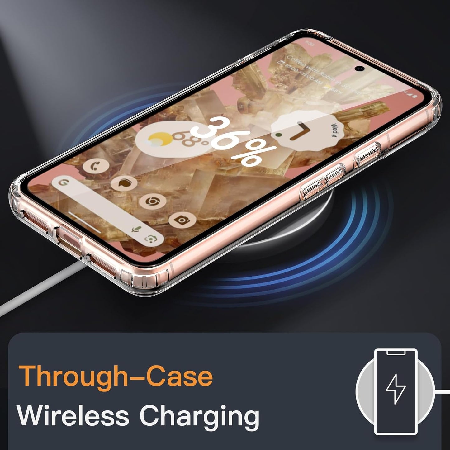 JETech Clear Phone Case for Google Pixel 8 6.2-Inch Smartphone, DEMO