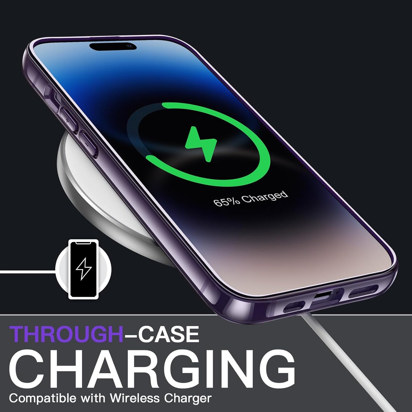 JETech Deep Purple Shockproof Protective Phone Case for iPhone 14 Pro Max DEMO