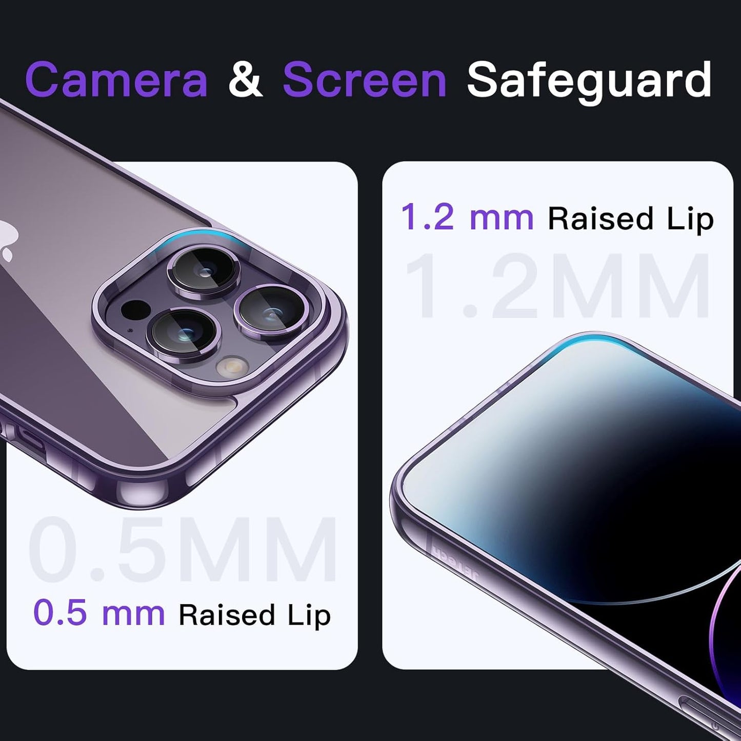 JETech Deep Purple Shockproof Protective Phone Case for iPhone 14 Pro Max DEMO