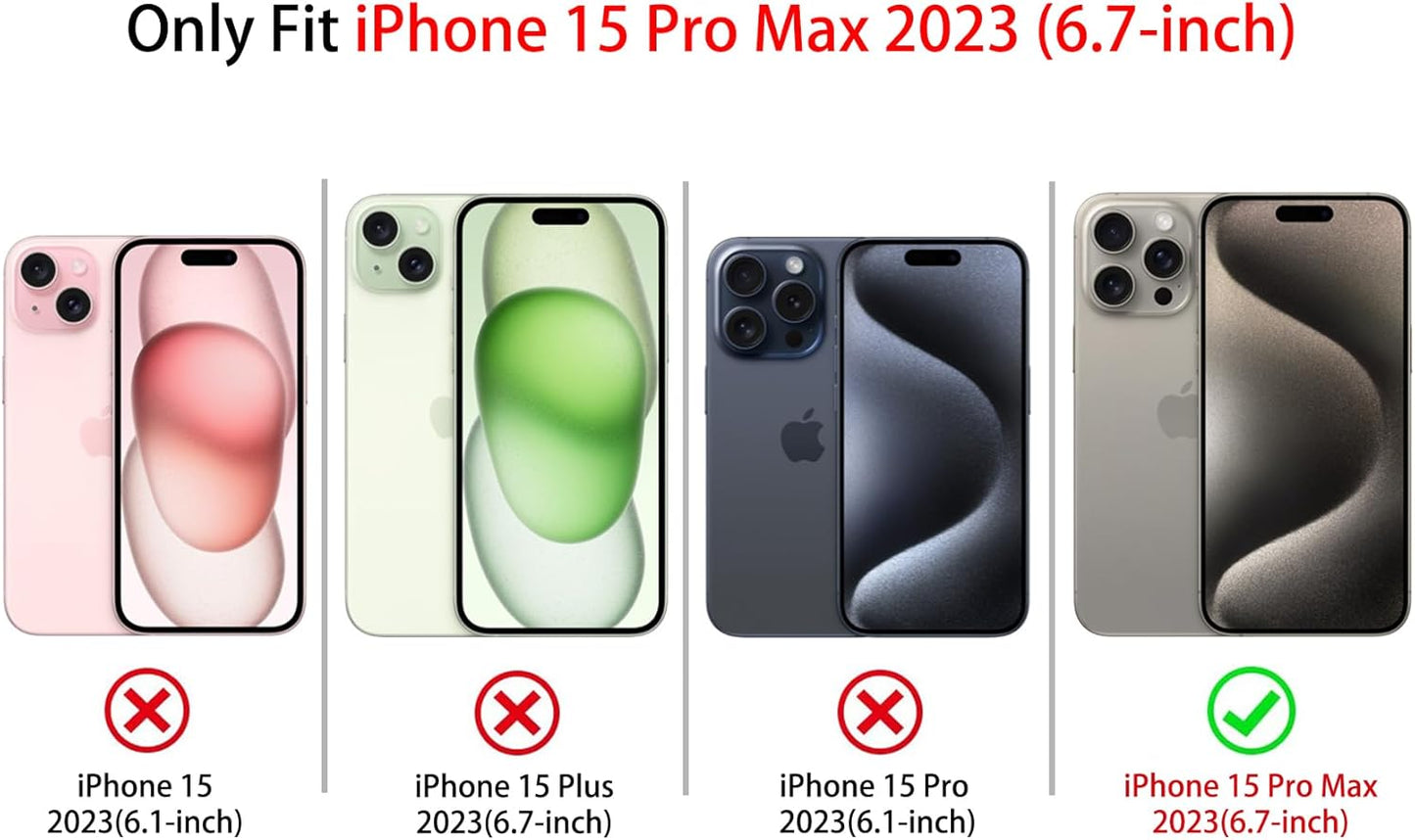 JETech Clear Magnetic Protective Phone Case for iPhone 15 Pro Max NEW