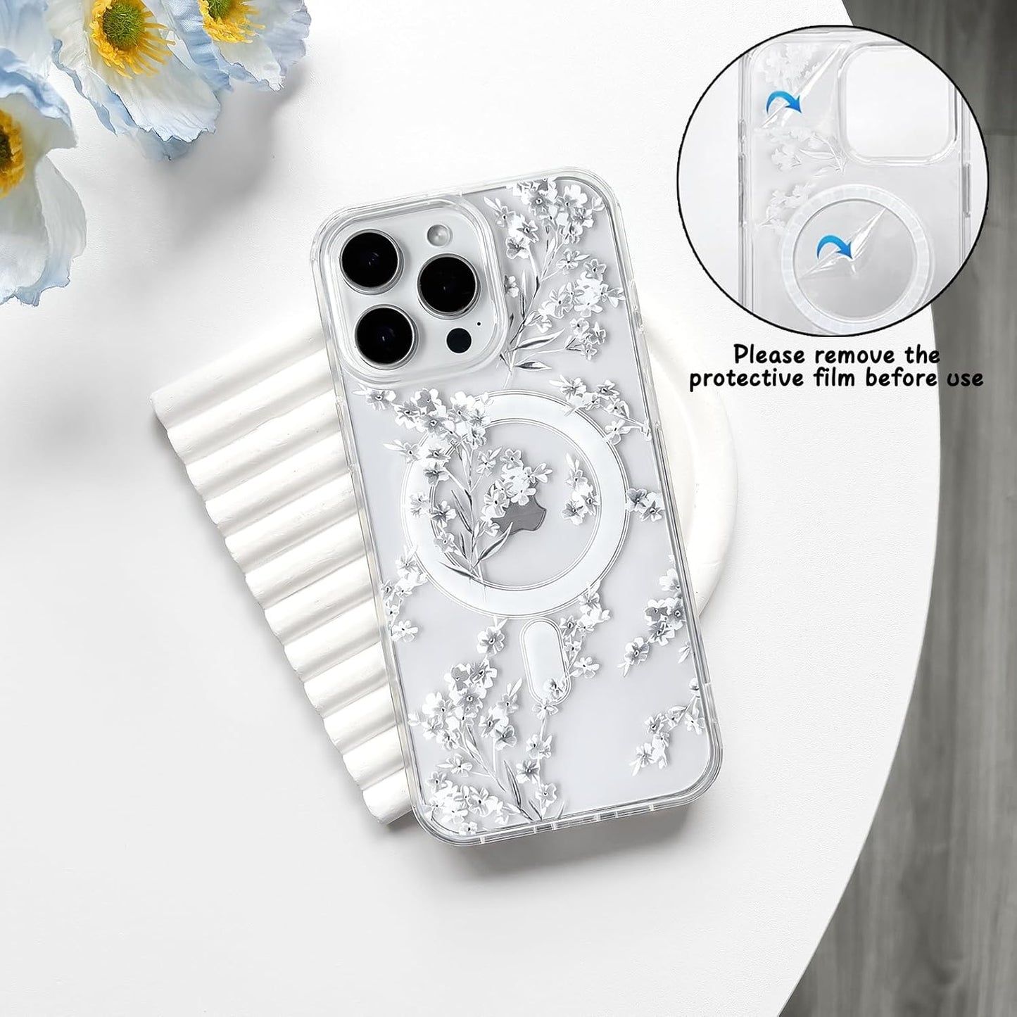 JETech Clear Magnetic Protective Phone Case for iPhone 15 Pro Max NEW