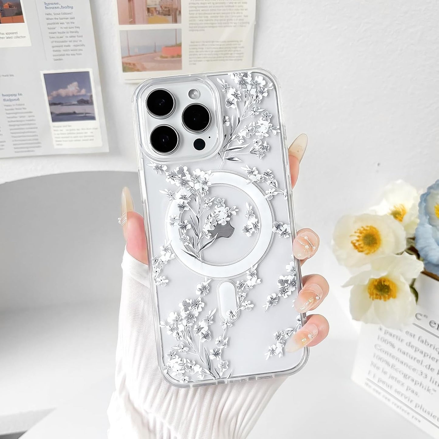 JETech Clear Magnetic Protective Phone Case for iPhone 15 Pro Max NEW