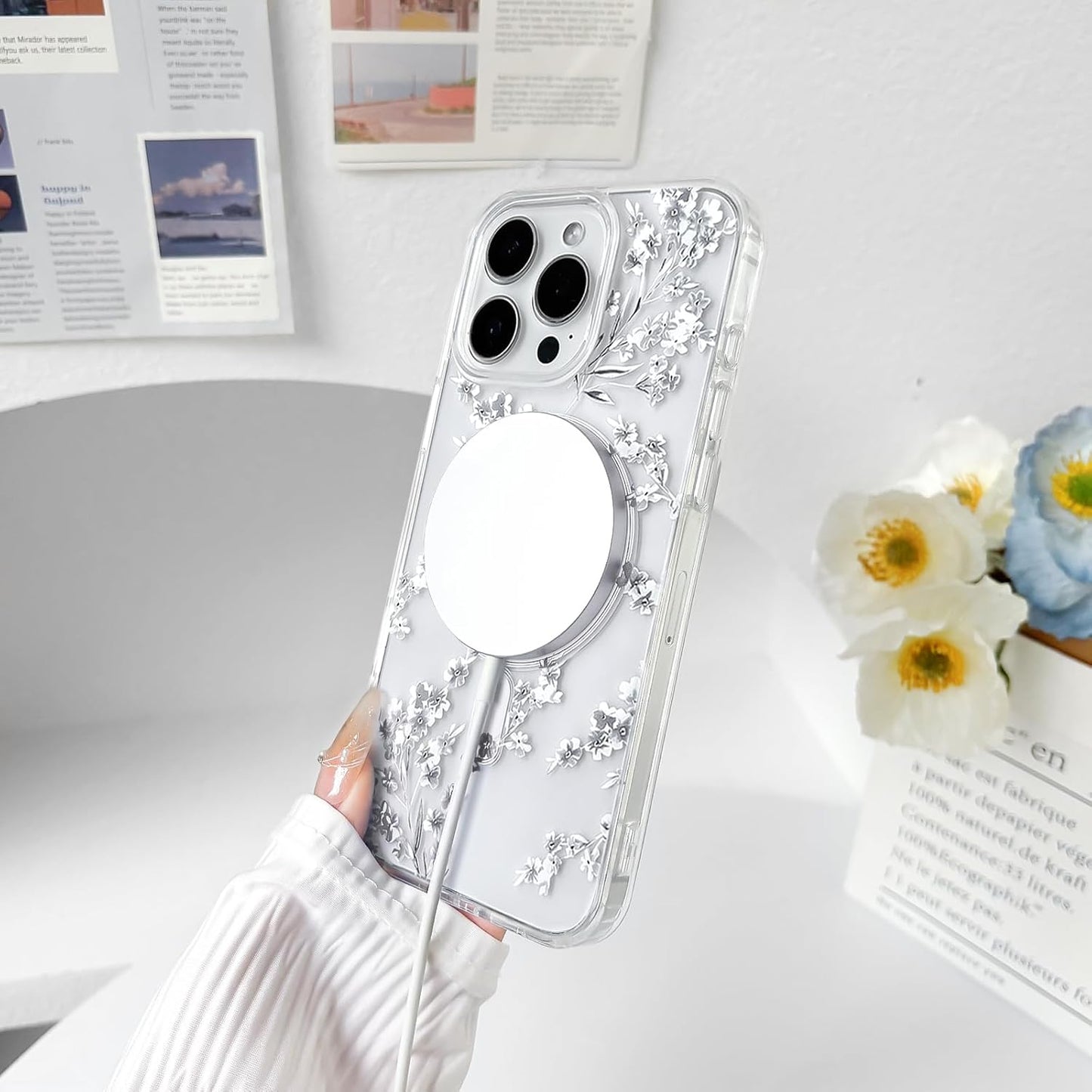 JETech Clear Magnetic Protective Phone Case for iPhone 15 Pro Max NEW