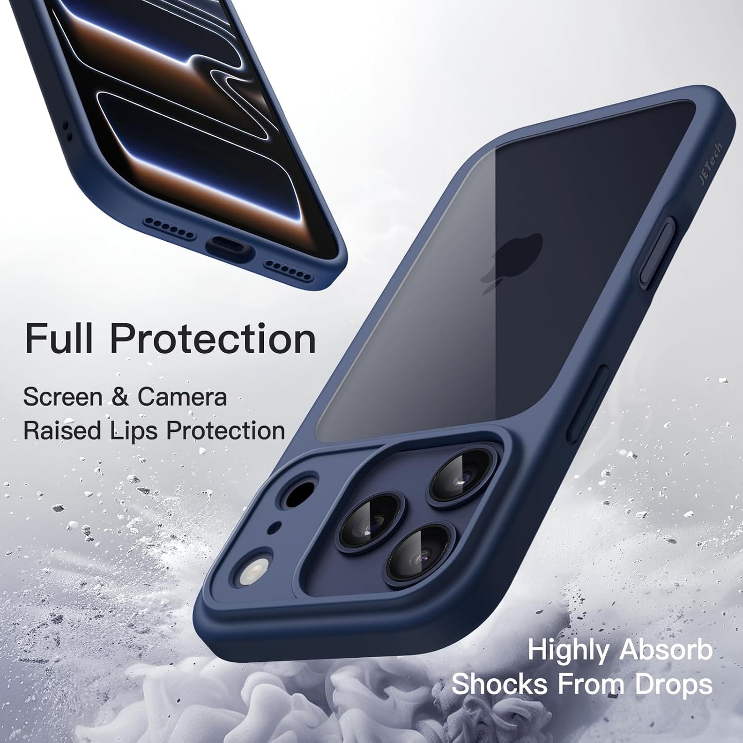 JETech Navy Blue Shockproof Protective Phone Case for iPhone 17 Pro Max NEW