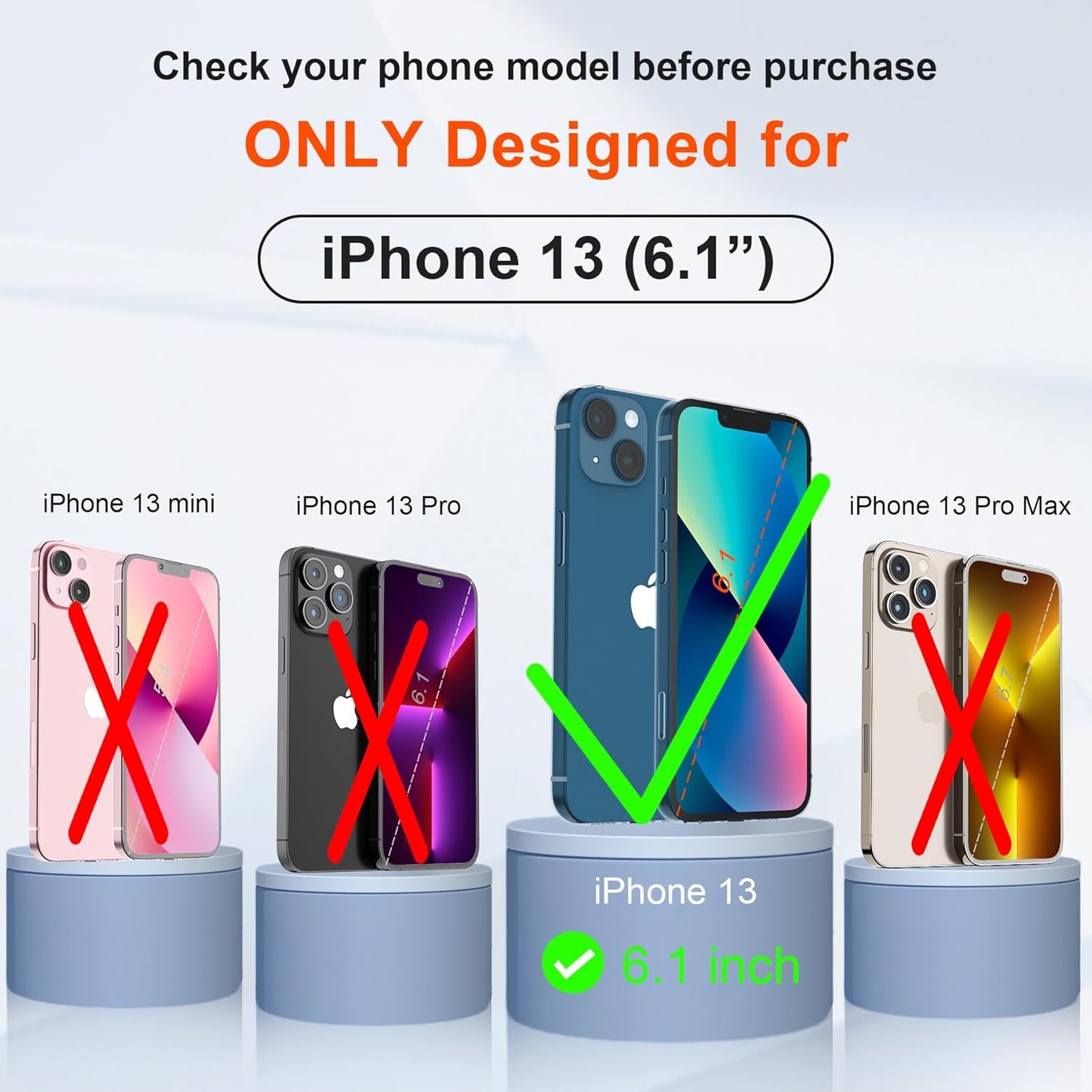 ORETECH Phone Case with Tempered Glass Screen Protector for iPhone 13 Red DEMO