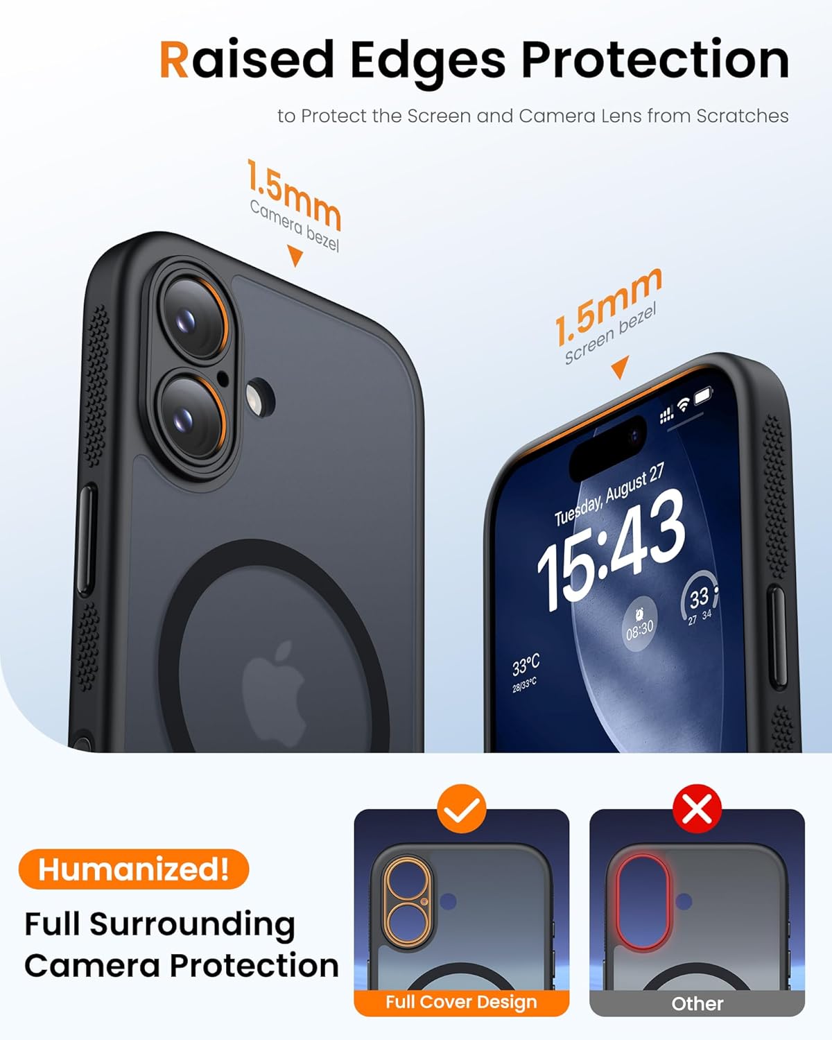 SIXBOX Magnetic Phone Case with Stand & Camera Button for iPhone 17 Black DEMO
