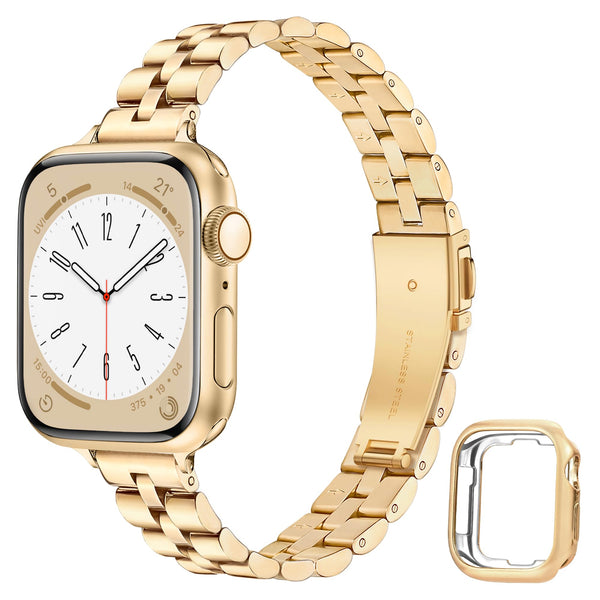 Stylish Stainless Steel Soft Case Smartwatch Replacement Bands in Gold NEW