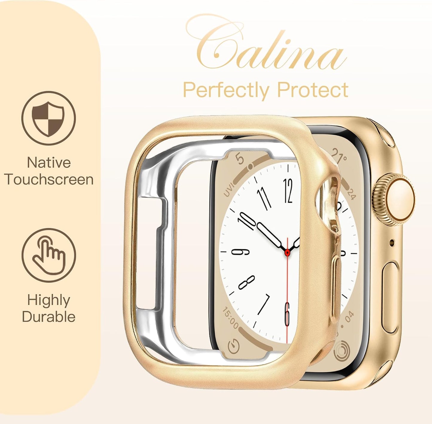 Stylish Stainless Steel Soft Case Smartwatch Replacement Bands in Gold NEW